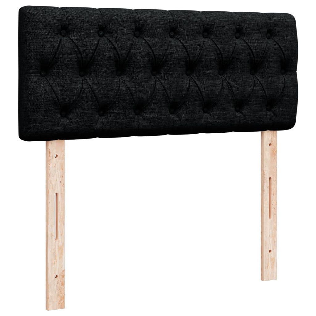 vidaXL Κρεβάτι Boxspring με Στρώμα Μαύρο 120x190 εκ. Υφασμάτινο