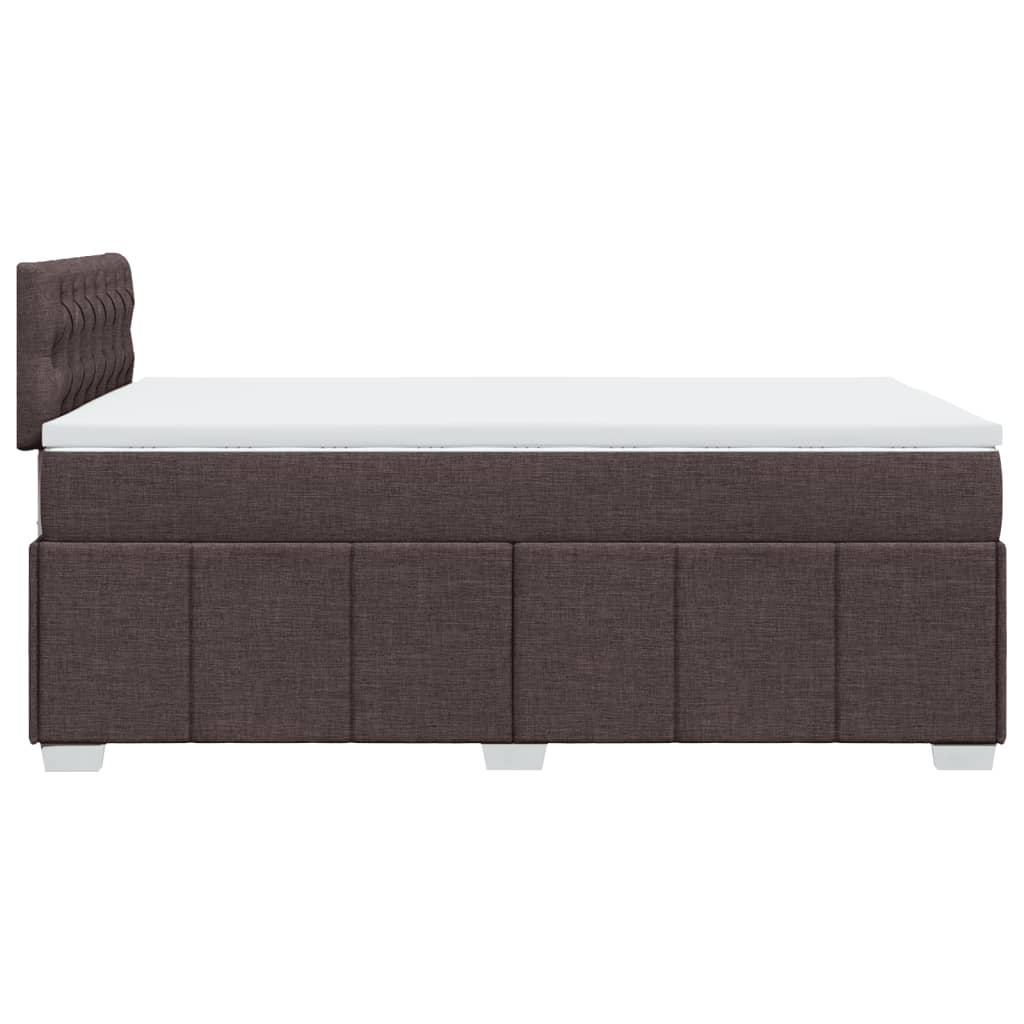 vidaXL Κρεβάτι Boxspring με Στρώμα Σκούρο Καφέ 120x190 εκ Υφασμάτινο