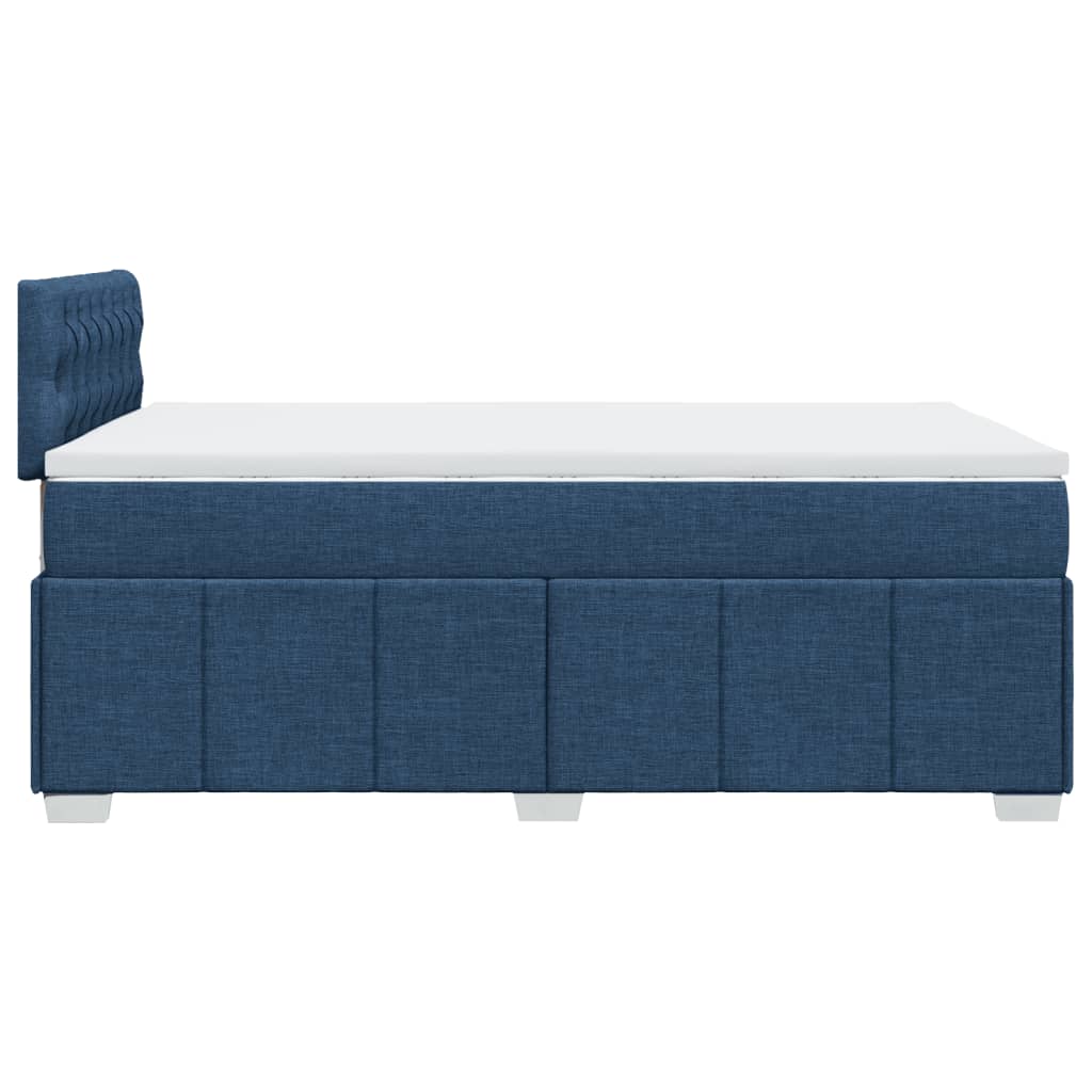 vidaXL Κρεβάτι Boxspring με Στρώμα Μπλε 120x190 εκ. Υφασμάτινο