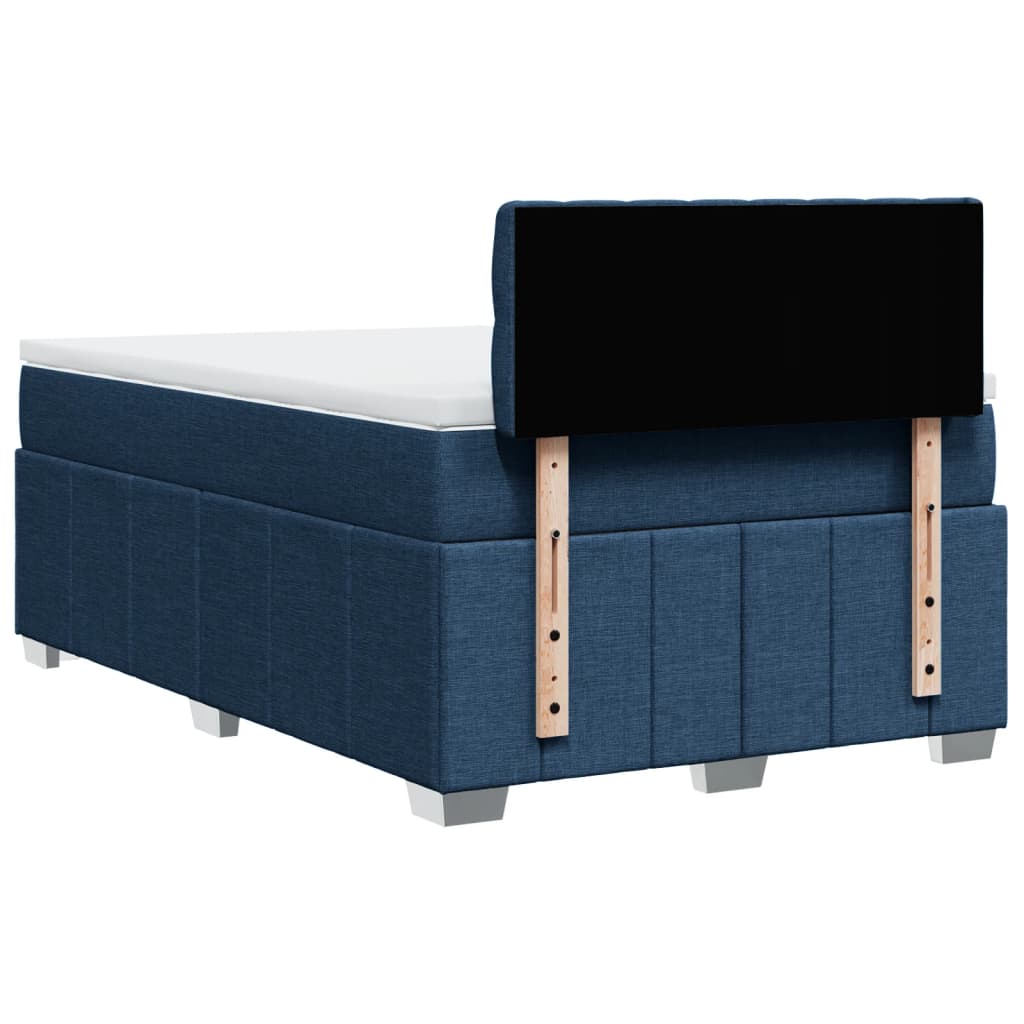vidaXL Κρεβάτι Boxspring με Στρώμα Μπλε 120x190 εκ. Υφασμάτινο