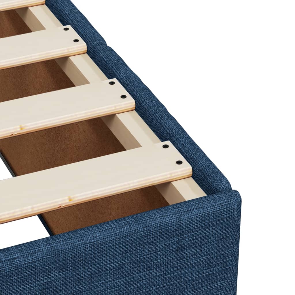 vidaXL Κρεβάτι Boxspring με Στρώμα Μπλε 120x190 εκ. Υφασμάτινο