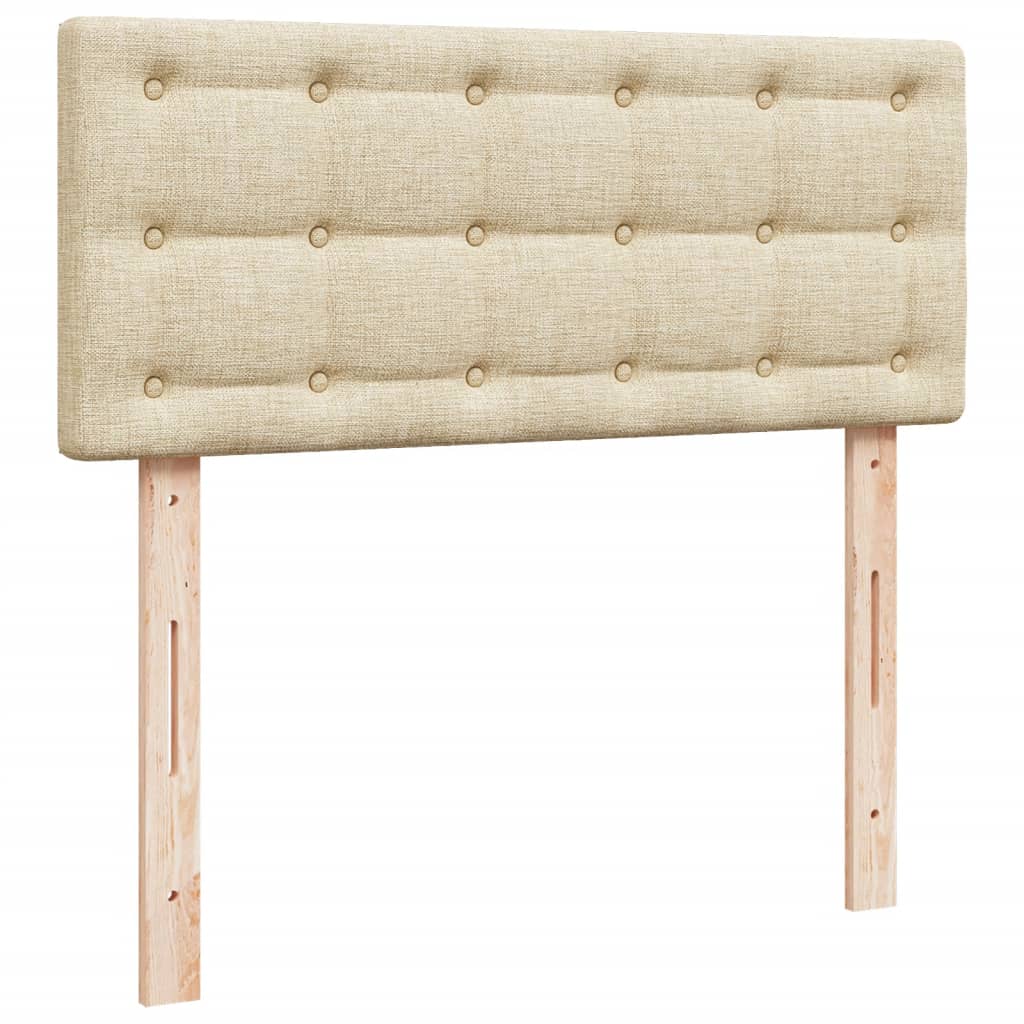 vidaXL Κρεβάτι Boxspring με Στρώμα Κρεμ 120x190 εκ. Υφασμάτινο
