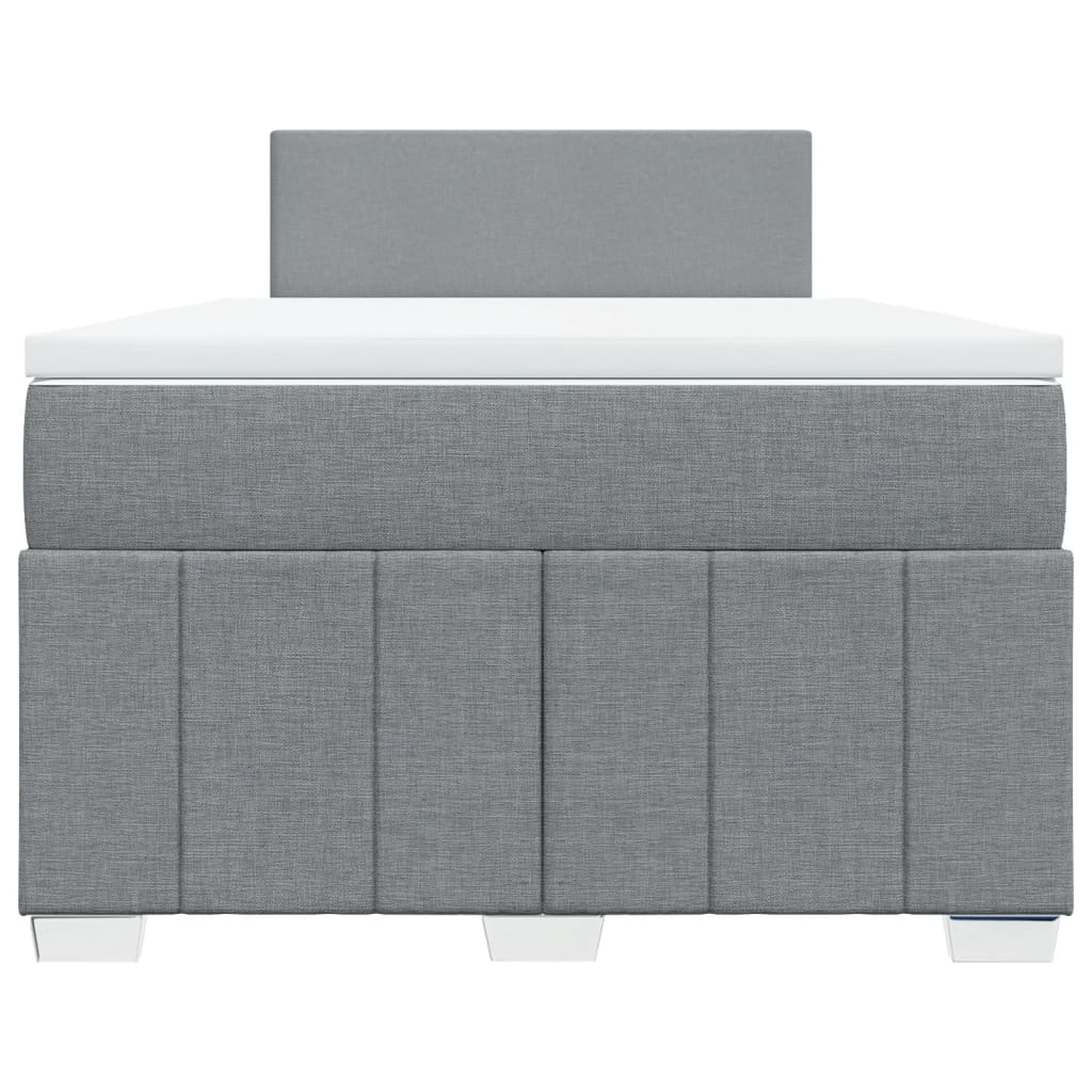 vidaXL Κρεβάτι Boxspring με Στρώμα Ανοιχτό Γκρι 120x200 εκ. Υφασμάτινο