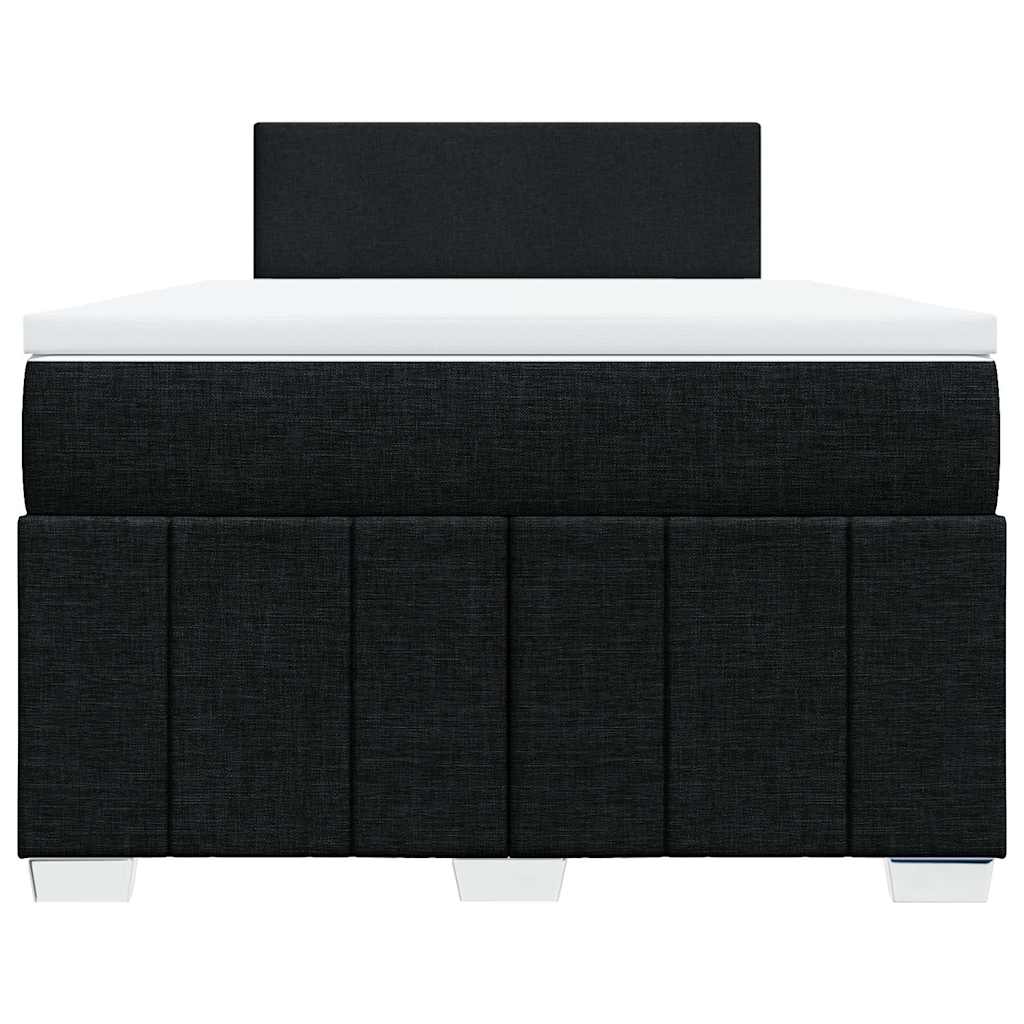 vidaXL Κρεβάτι Boxspring με Στρώμα Μαύρο 120x200 εκ. Υφασμάτινο