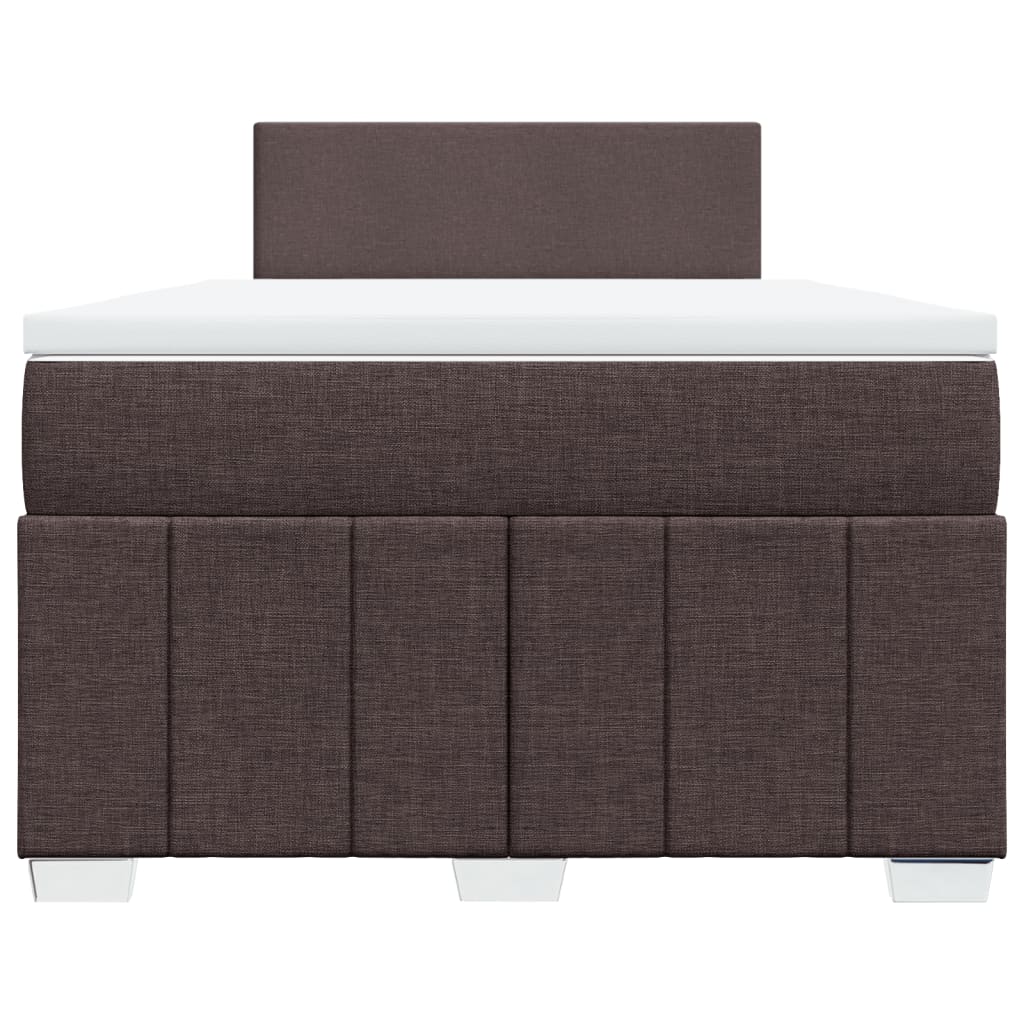 vidaXL Κρεβάτι Boxspring με Στρώμα Σκούρο Καφέ 120x200 εκ. Υφασμάτινο