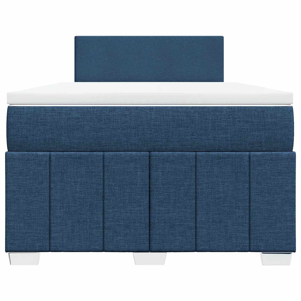 vidaXL Κρεβάτι Boxspring με Στρώμα Μπλε 120x200 εκ. Υφασμάτινο