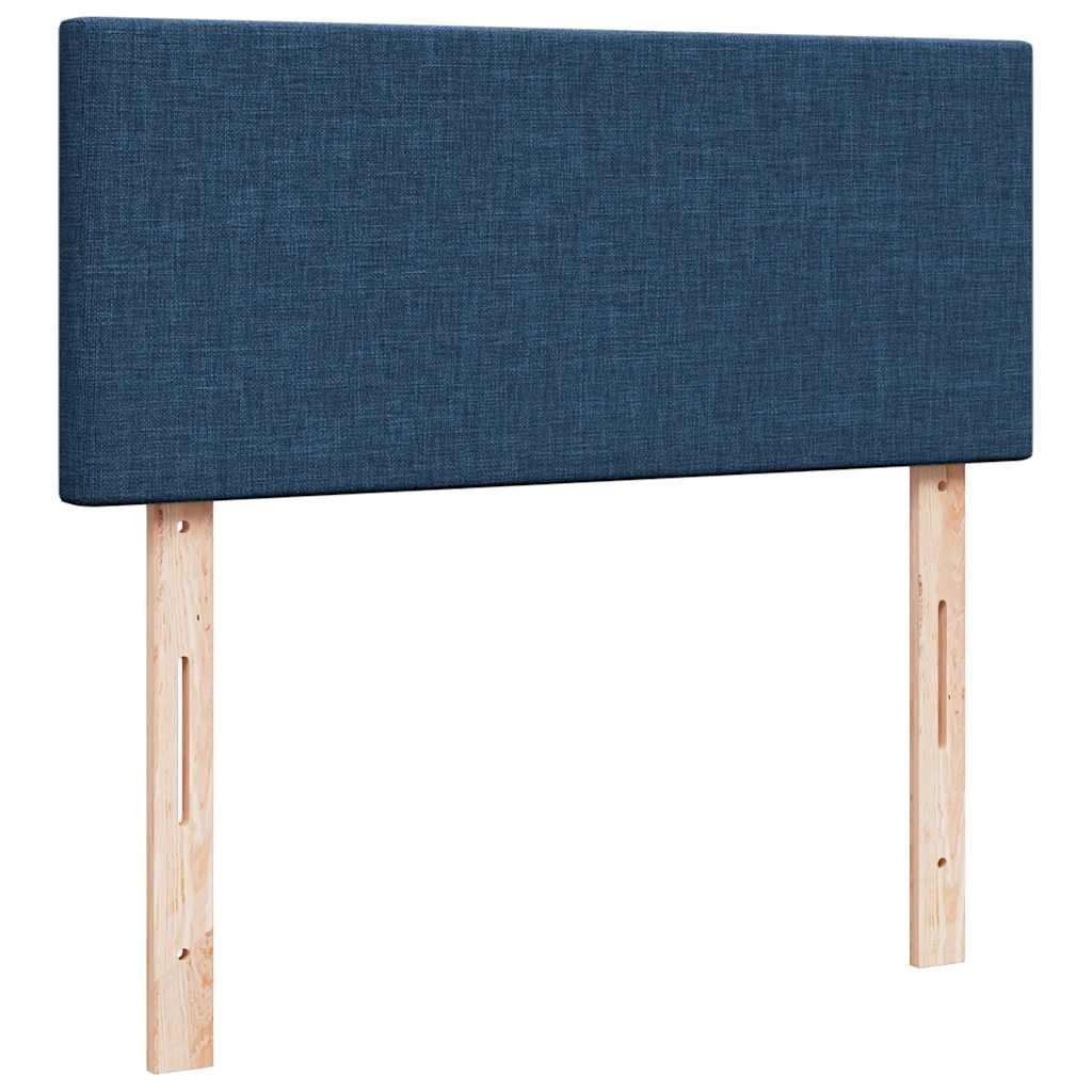 vidaXL Κρεβάτι Boxspring με Στρώμα Μπλε 120x200 εκ. Υφασμάτινο