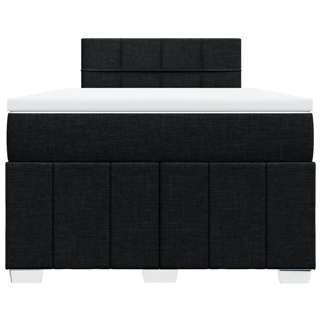 vidaXL Κρεβάτι Boxspring με Στρώμα Μαύρο 120x200 εκ. Υφασμάτινο