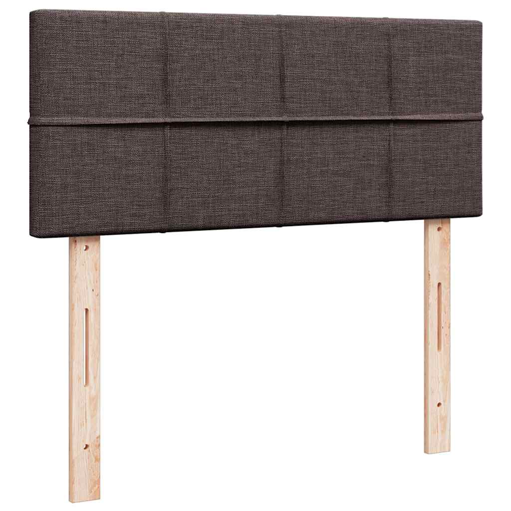 vidaXL Κρεβάτι Boxspring με Στρώμα Σκούρο Καφέ 120x200 εκ. Υφασμάτινο