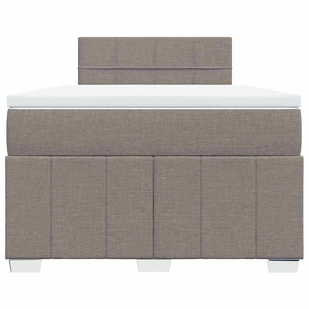 vidaXL Κρεβάτι Boxspring με Στρώμα Taupe 120x200 εκ. Υφασμάτινο
