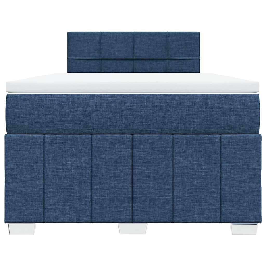 vidaXL Κρεβάτι Boxspring με Στρώμα Μπλε 120x200 εκ. Υφασμάτινο