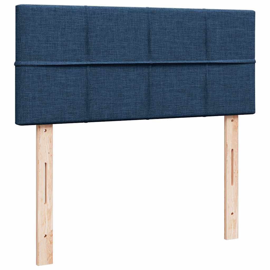 vidaXL Κρεβάτι Boxspring με Στρώμα Μπλε 120x200 εκ. Υφασμάτινο