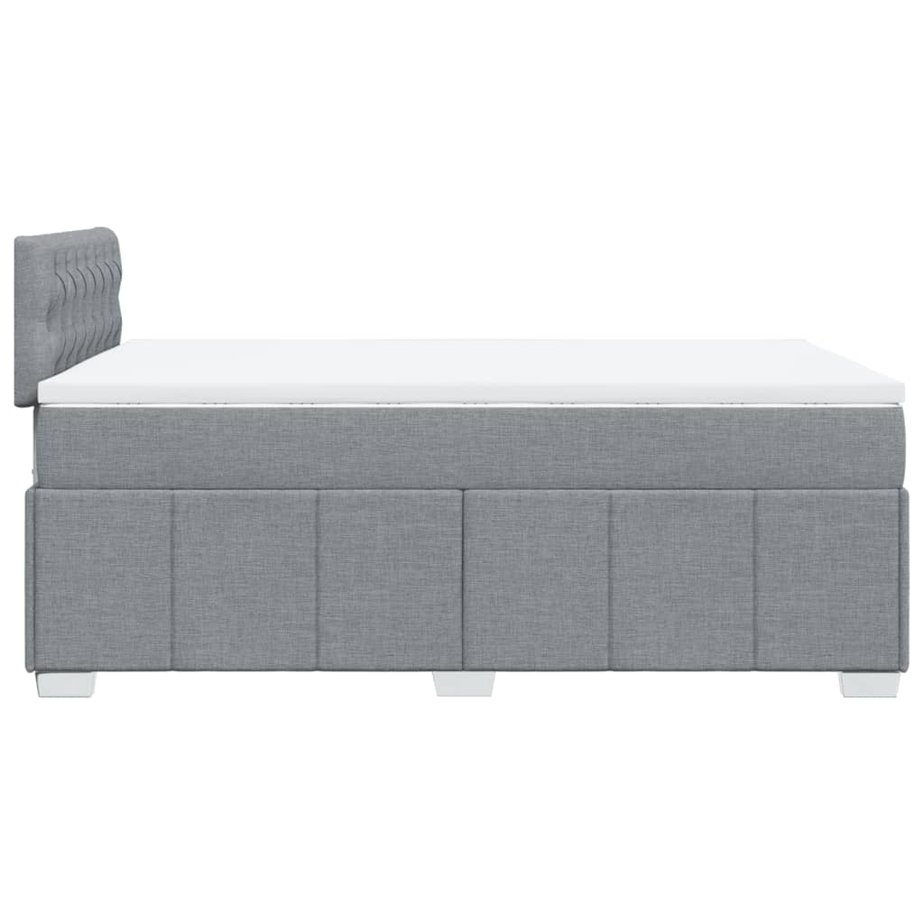 vidaXL Κρεβάτι Boxspring με Στρώμα Ανοιχτό Γκρι 120x200 εκ. Υφασμάτινο