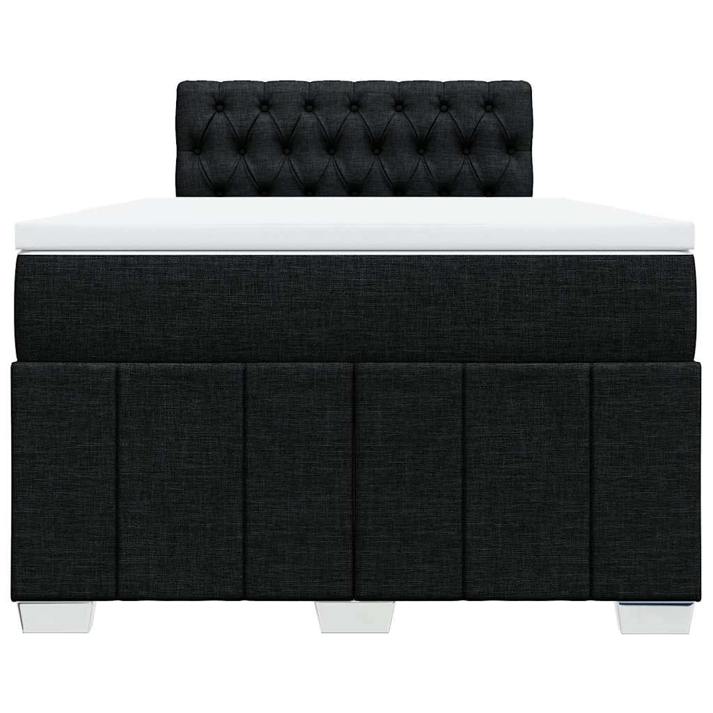 vidaXL Κρεβάτι Boxspring με Στρώμα Μαύρο 120x200 εκ. Υφασμάτινο