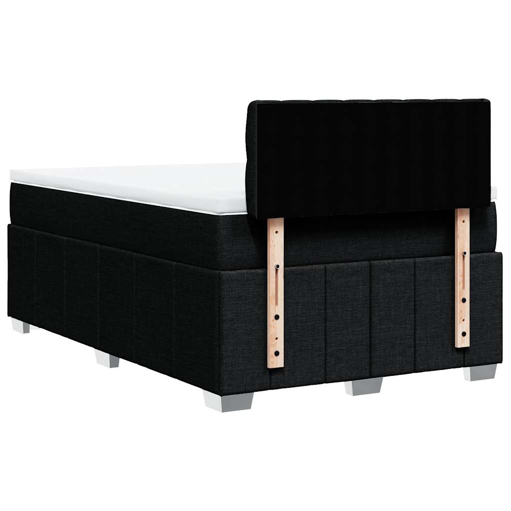 vidaXL Κρεβάτι Boxspring με Στρώμα Μαύρο 120x200 εκ. Υφασμάτινο