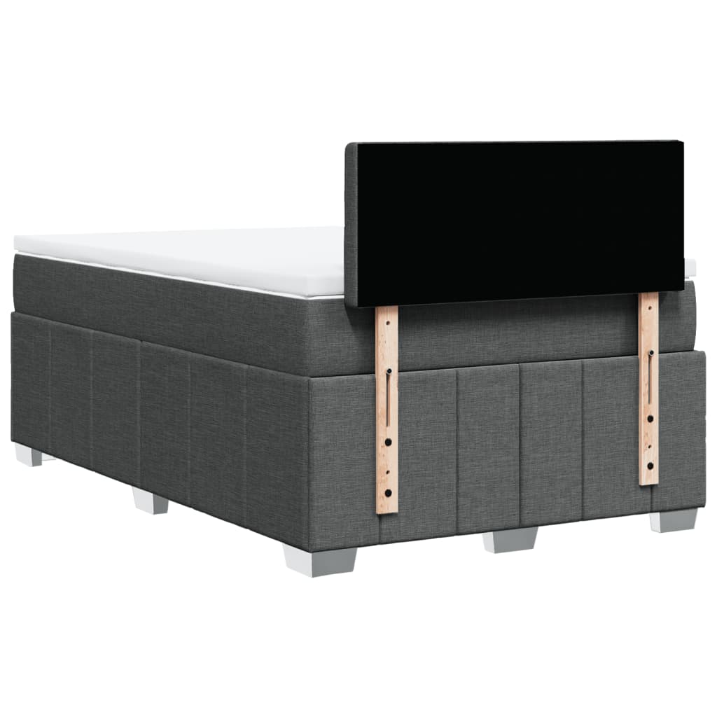 vidaXL Κρεβάτι Boxspring με Στρώμα Σκούρο Γκρι 120x200 εκ. Υφασμάτινο