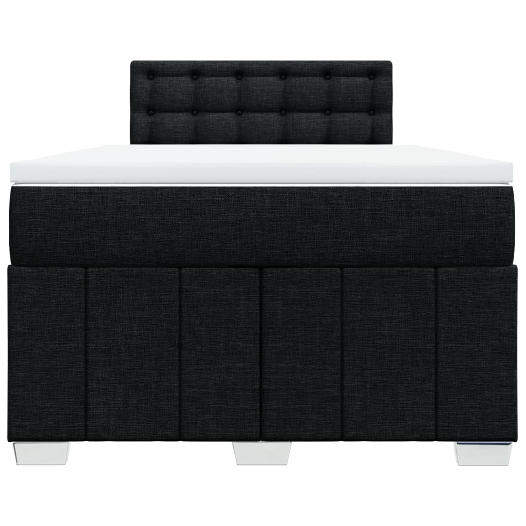 vidaXL Κρεβάτι Boxspring με Στρώμα Μαύρο 120x200 εκ. Υφασμάτινο