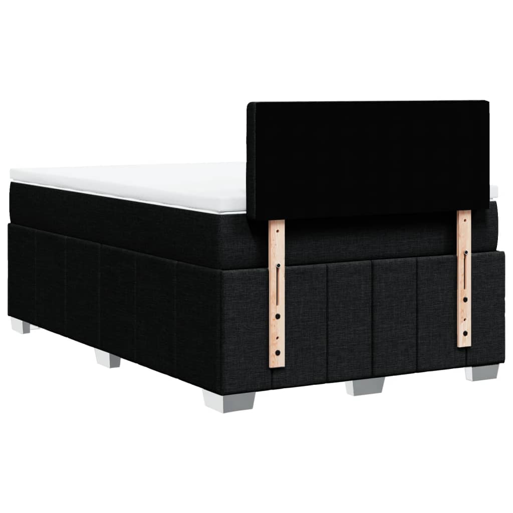 vidaXL Κρεβάτι Boxspring με Στρώμα Μαύρο 120x200 εκ. Υφασμάτινο