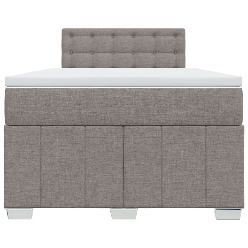 vidaXL Κρεβάτι Boxspring με Στρώμα Taupe 120x200 εκ. Υφασμάτινο