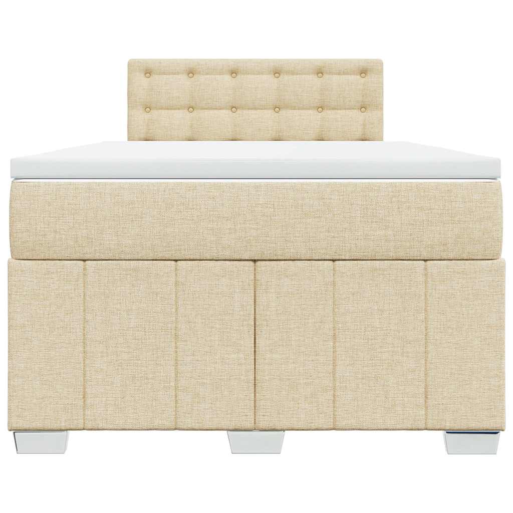 vidaXL Κρεβάτι Boxspring με Στρώμα Κρεμ 120x200 εκ. Υφασμάτινο
