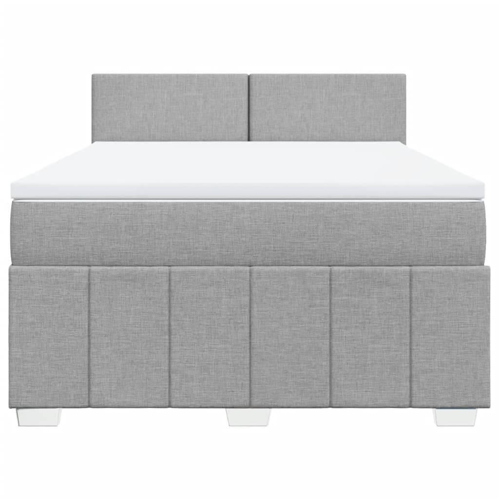 vidaXL Κρεβάτι Boxspring με Στρώμα Ανοιχτό Γκρι 140x190 εκ. Υφασμάτινο