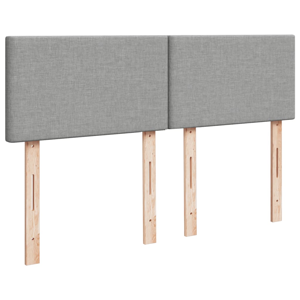 vidaXL Κρεβάτι Boxspring με Στρώμα Ανοιχτό Γκρι 140x190 εκ. Υφασμάτινο