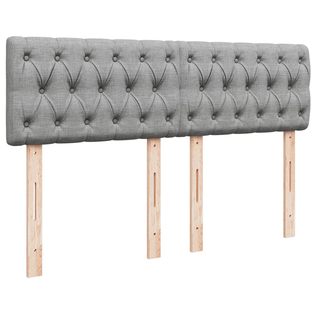 vidaXL Κρεβάτι Boxspring με Στρώμα Ανοιχτό Γκρι 140x190 εκ. Υφασμάτινο