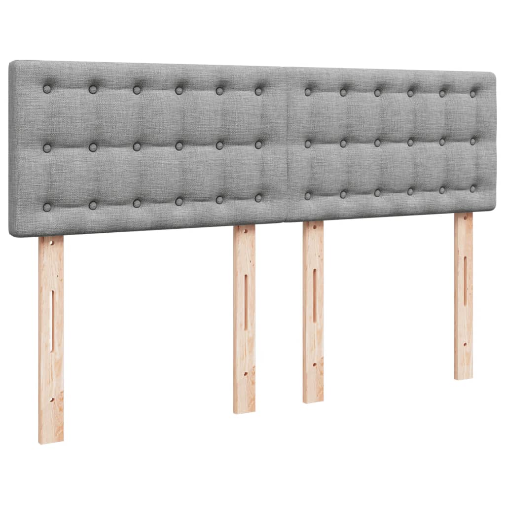 vidaXL Κρεβάτι Boxspring με Στρώμα Ανοιχτό Γκρι 140x190 εκ. Υφασμάτινο