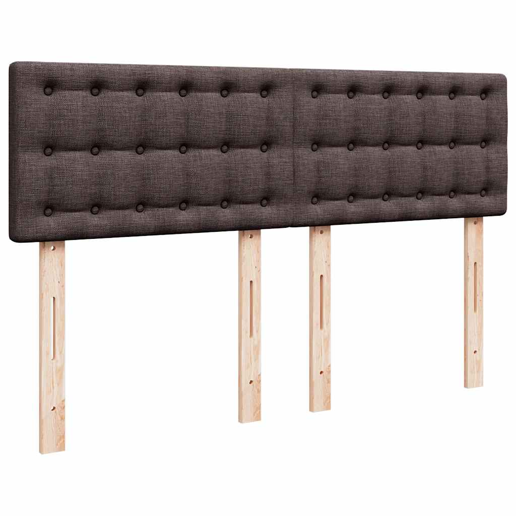 vidaXL Κρεβάτι Boxspring με Στρώμα Σκούρο Καφέ 140x190 εκ. Υφασμάτινο