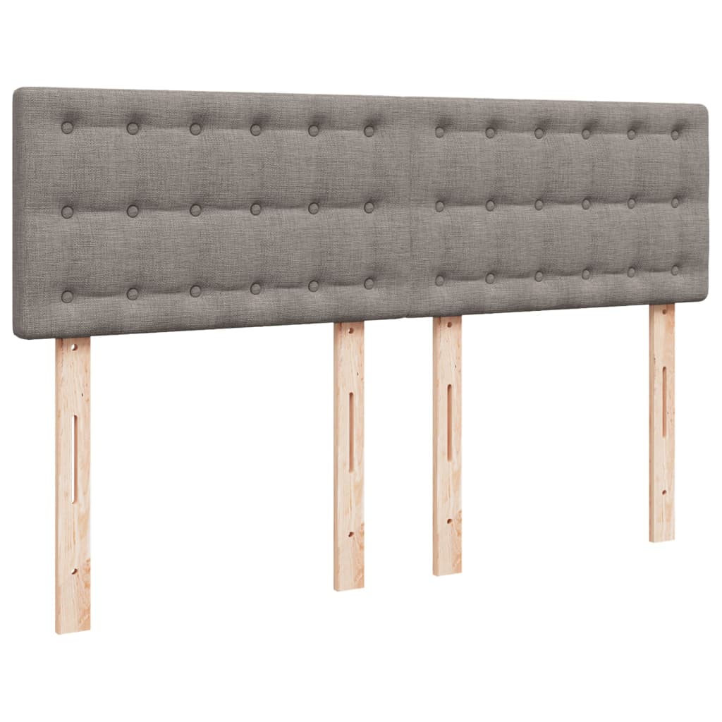 vidaXL Κρεβάτι Boxspring με Στρώμα Taupe 140x190 εκ. Υφασμάτινο