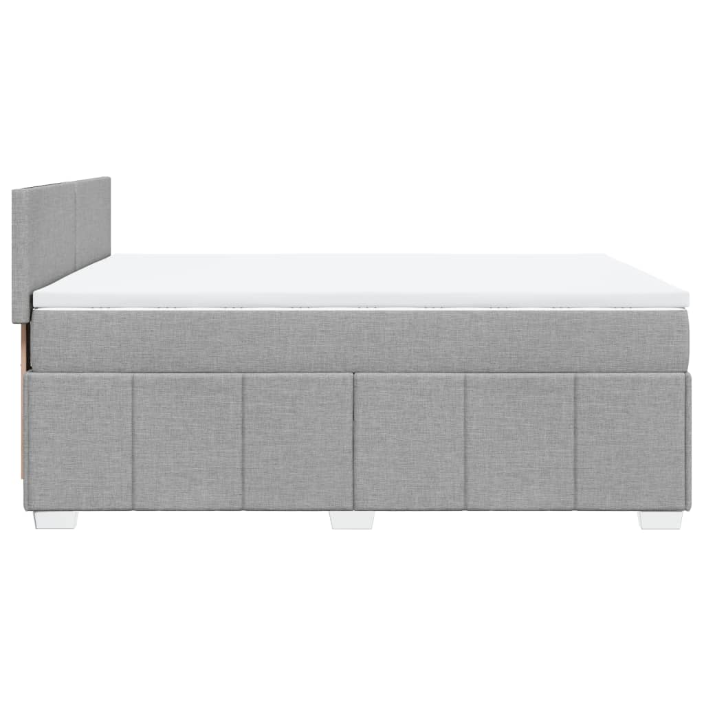 vidaXL Κρεβάτι Boxspring με Στρώμα Ανοιχτό Γκρι 140x200 εκ. Υφασμάτινο