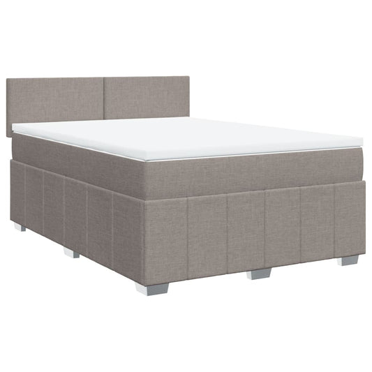 vidaXL Κρεβάτι Boxspring με Στρώμα Taupe 140x200 εκ. Υφασμάτινο