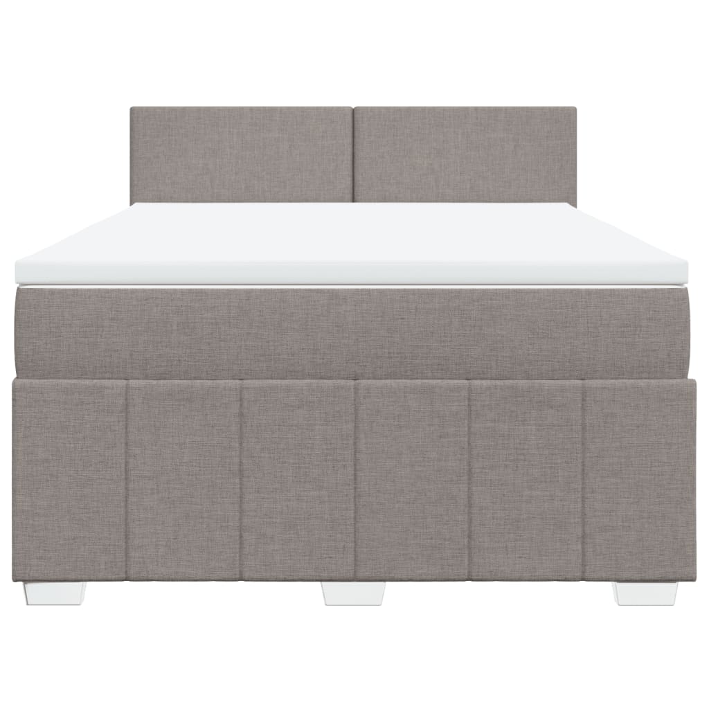 vidaXL Κρεβάτι Boxspring με Στρώμα Taupe 140x200 εκ. Υφασμάτινο