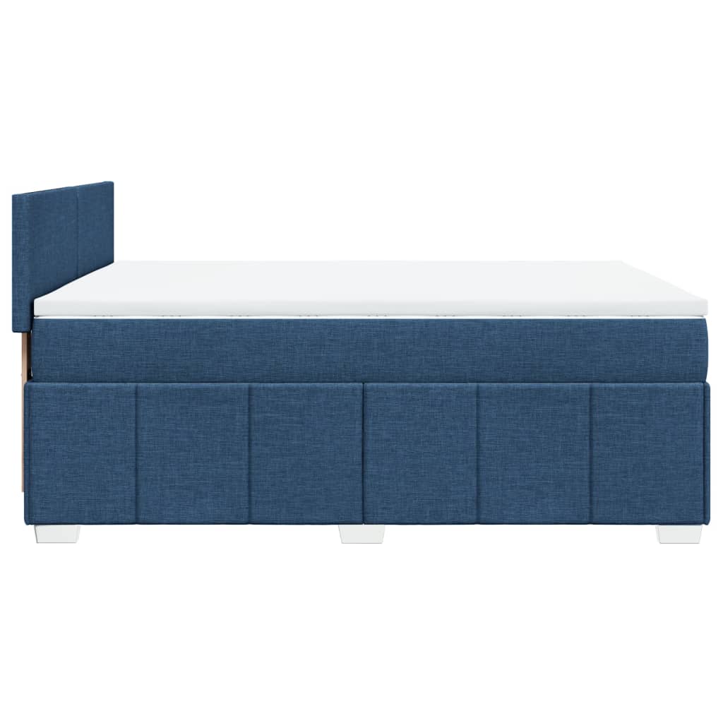 vidaXL Κρεβάτι Boxspring με Στρώμα Μπλε 140x200 εκ. Υφασμάτινο