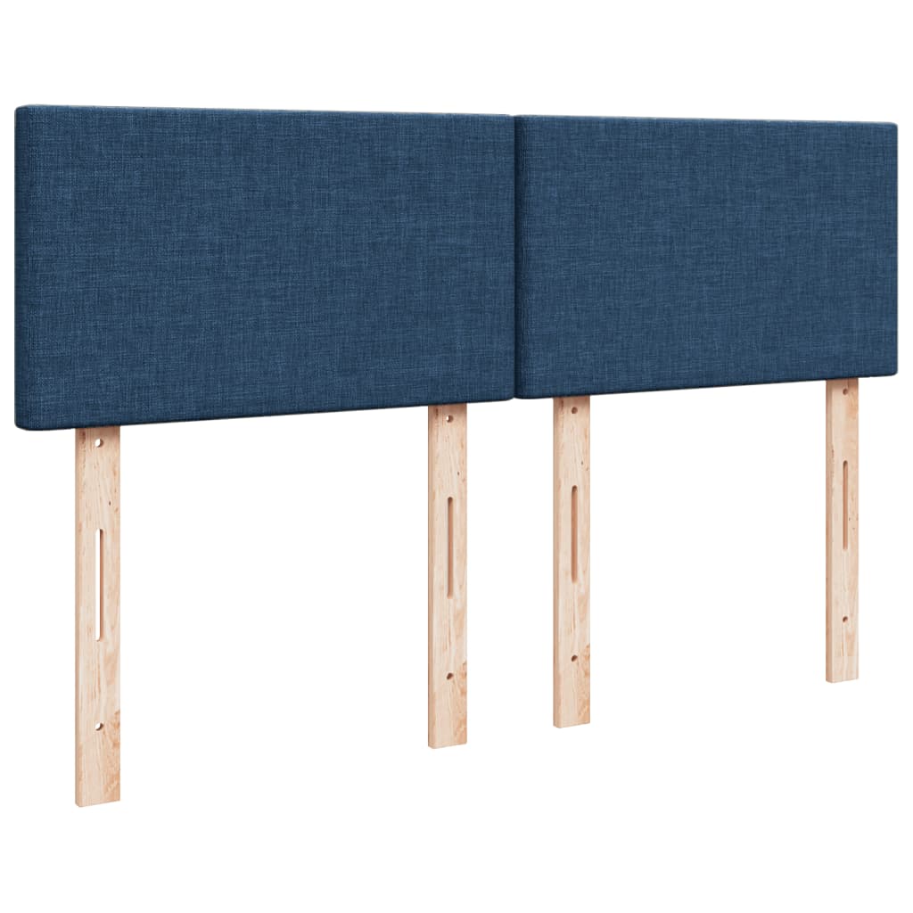 vidaXL Κρεβάτι Boxspring με Στρώμα Μπλε 140x200 εκ. Υφασμάτινο