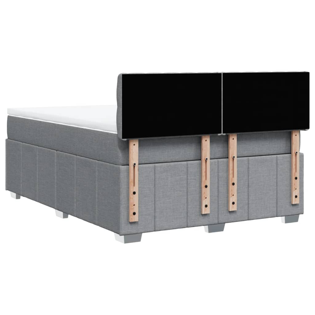vidaXL Κρεβάτι Boxspring με Στρώμα Ανοιχτό Γκρι 140x200 εκ. Υφασμάτινο