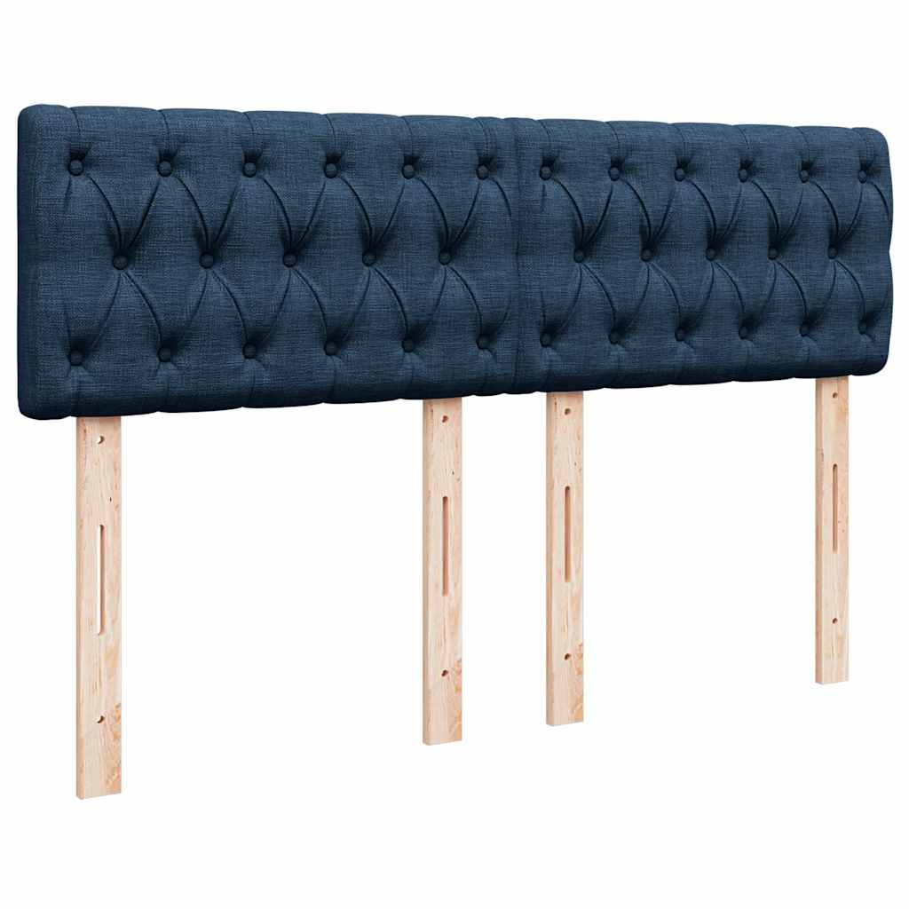 vidaXL Κρεβάτι Boxspring με Στρώμα Μπλε 140x200 εκ. Υφασμάτινο