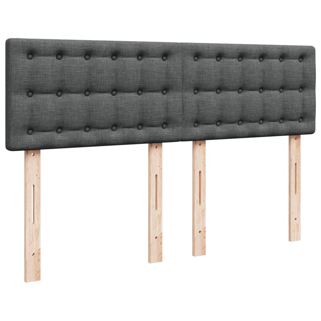 vidaXL Κρεβάτι Boxspring με Στρώμα Σκούρο Γκρι 140x200 εκ Υφασμάτινο