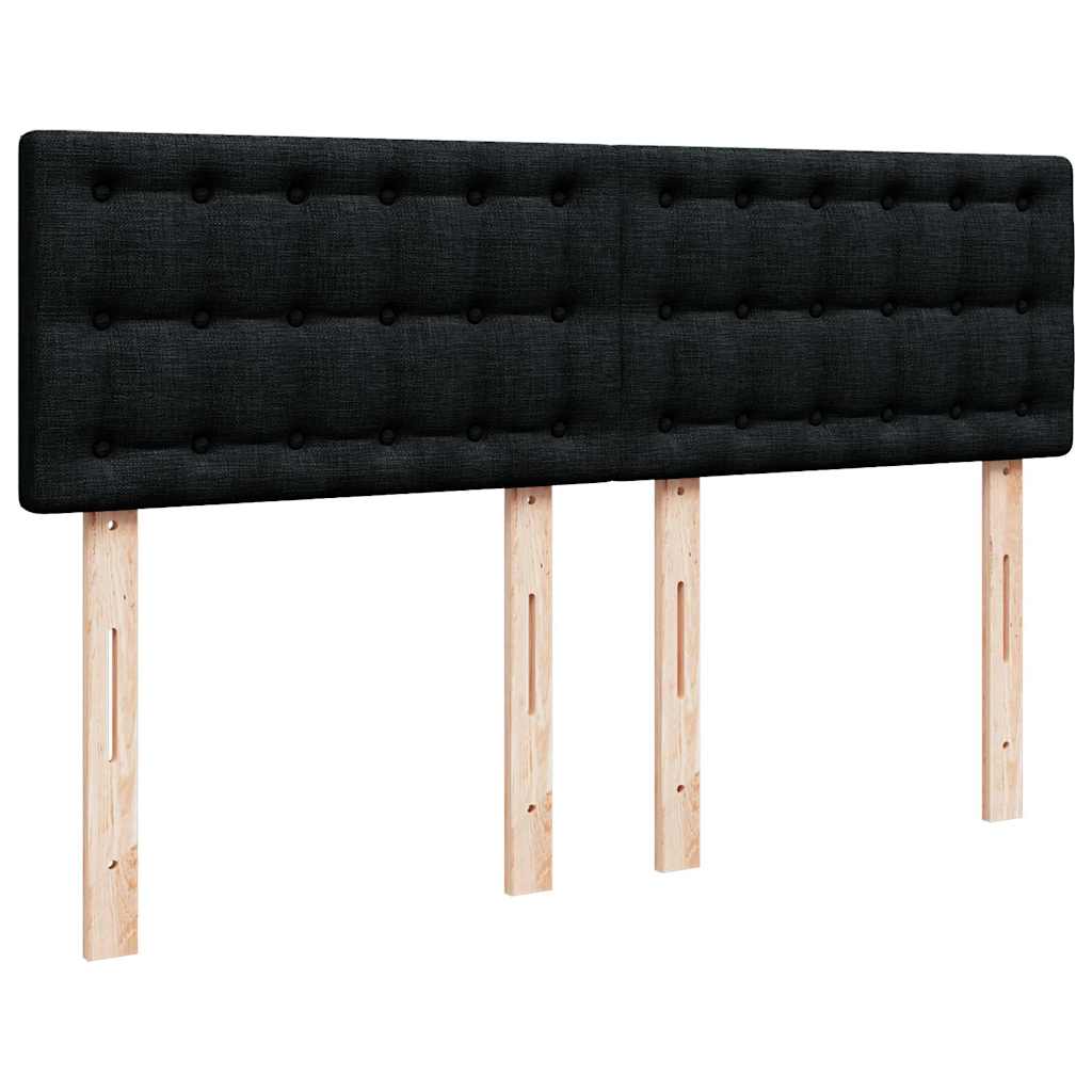 vidaXL Κρεβάτι Boxspring με Στρώμα Μαύρο 140x200 εκ. Υφασμάτινο