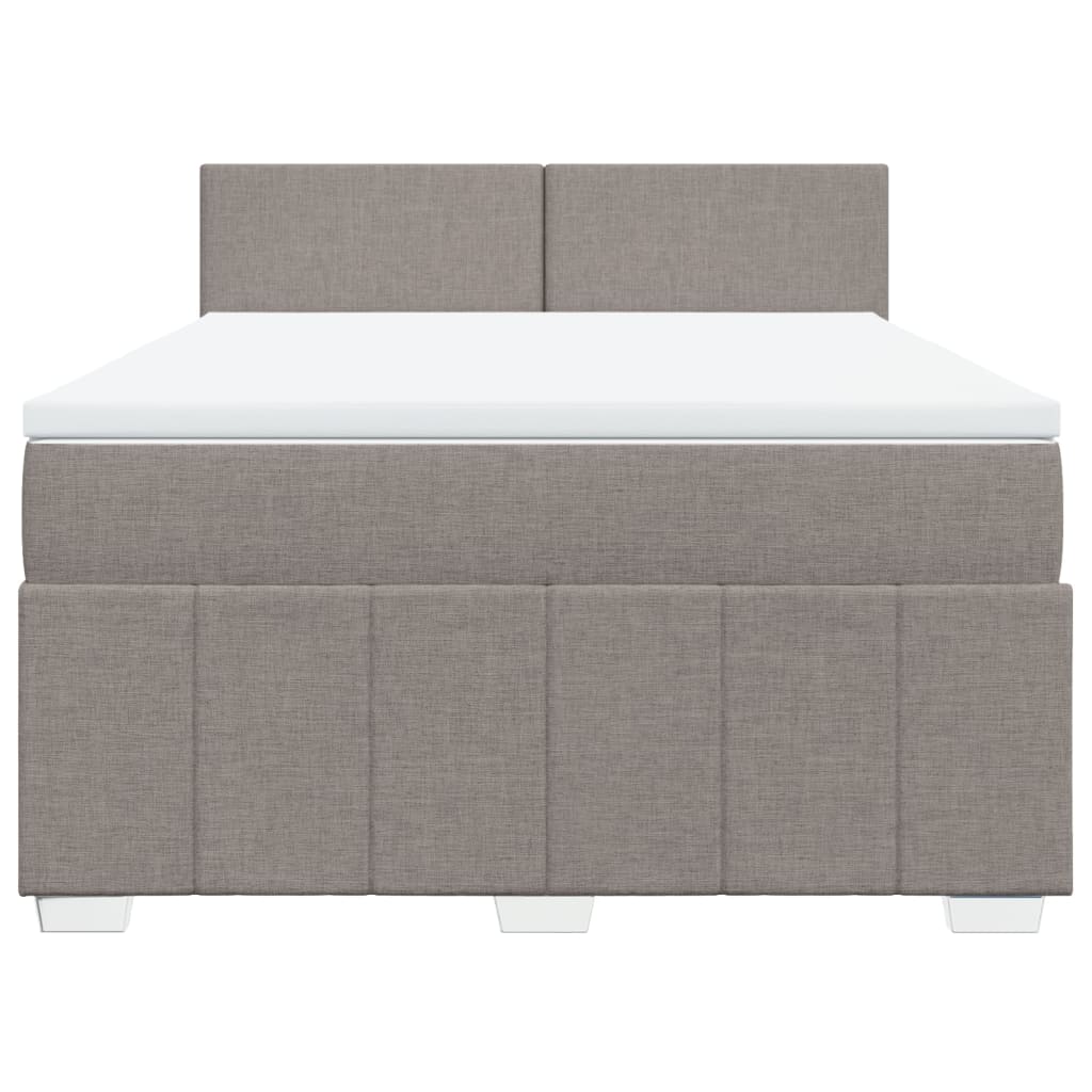 vidaXL Κρεβάτι Boxspring με Στρώμα Taupe 160x200 εκ. Υφασμάτινο