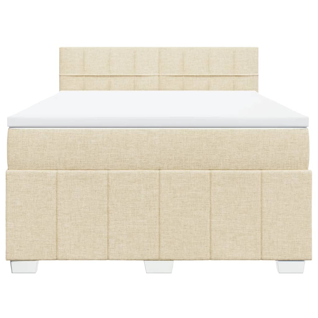 vidaXL Κρεβάτι Boxspring με Στρώμα Κρεμ 160x200 εκ. Υφασμάτινο