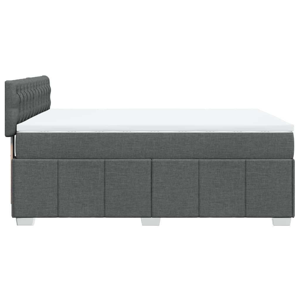 vidaXL Κρεβάτι Boxspring με Στρώμα Σκούρο Γκρι 160x200 εκ Υφασμάτινο