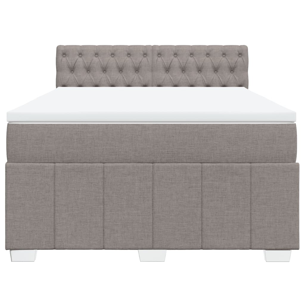 vidaXL Κρεβάτι Boxspring με Στρώμα Taupe 160x200 εκ. Υφασμάτινο