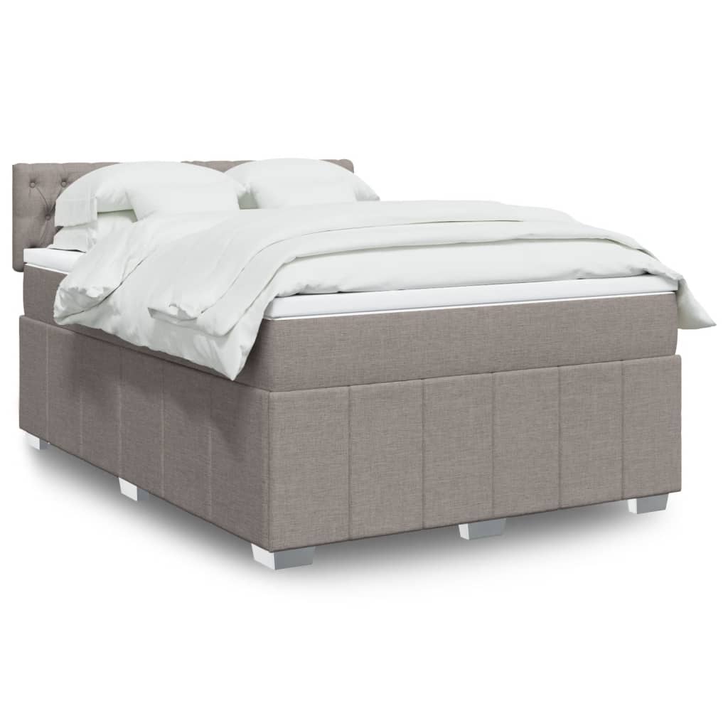 vidaXL Κρεβάτι Boxspring με Στρώμα Taupe 160x200 εκ. Υφασμάτινο
