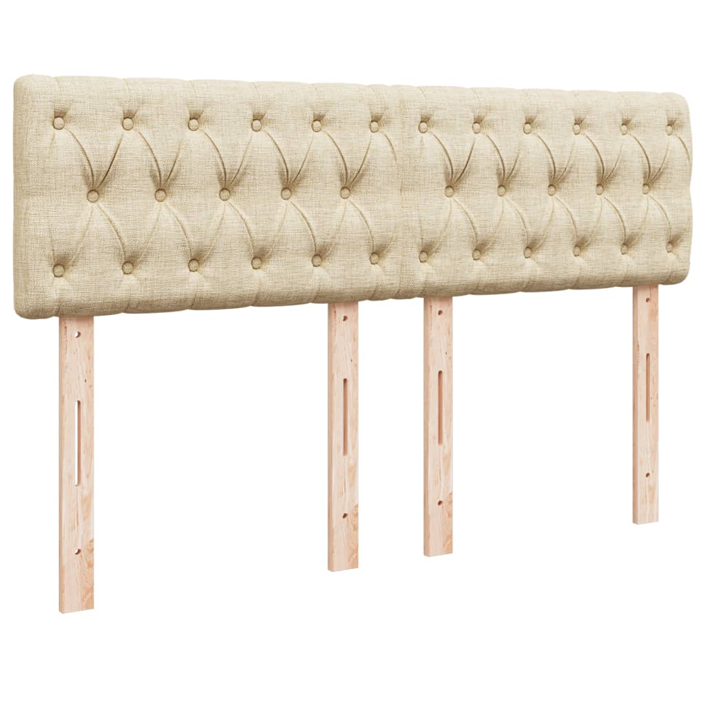 vidaXL Κρεβάτι Boxspring με Στρώμα Κρεμ 160x200 εκ. Υφασμάτινο