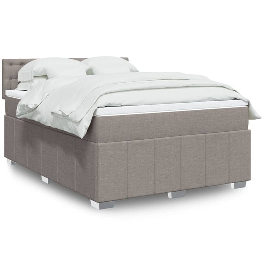 vidaXL Κρεβάτι Boxspring με Στρώμα Taupe 160x200 εκ. Υφασμάτινο