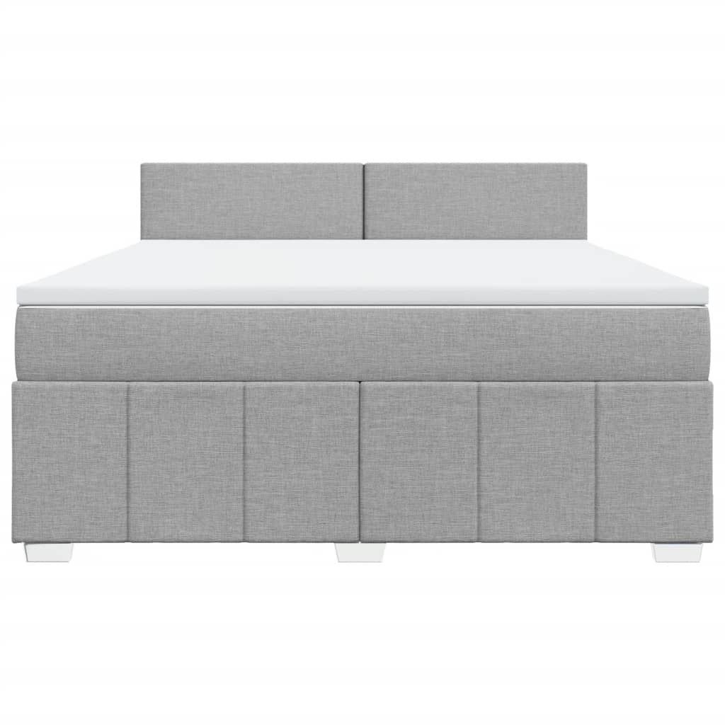 vidaXL Κρεβάτι Boxspring με Στρώμα Ανοιχτό Γκρι 180x200 εκ. Υφασμάτινο