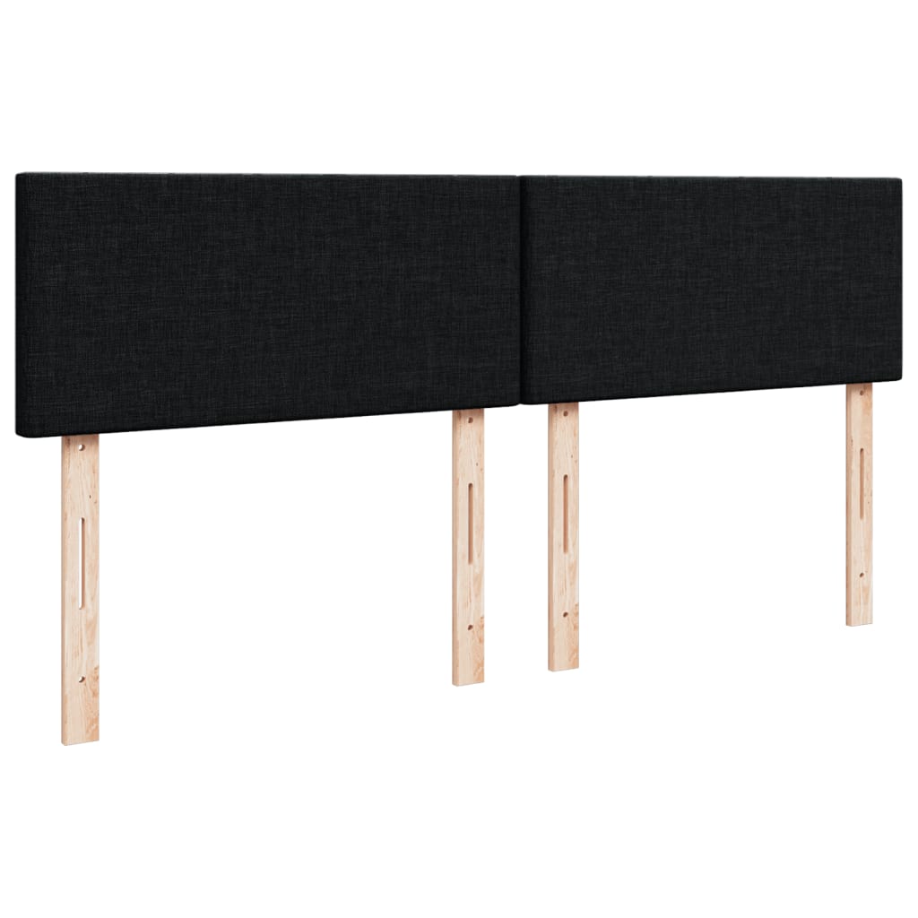 vidaXL Κρεβάτι Boxspring με Στρώμα Μαύρο 180x200 εκ. Υφασμάτινο