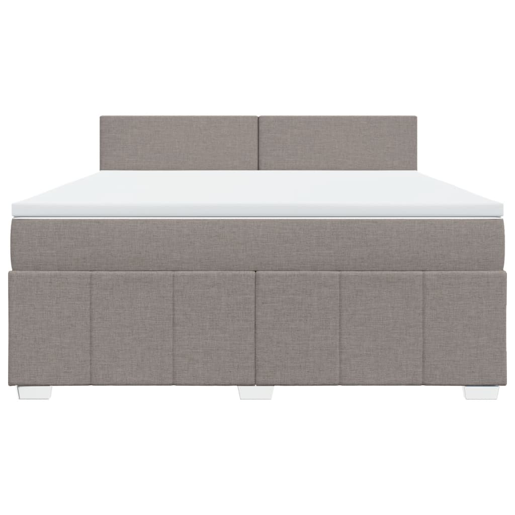 vidaXL Κρεβάτι Boxspring με Στρώμα Taupe 180x200 εκ. Υφασμάτινο
