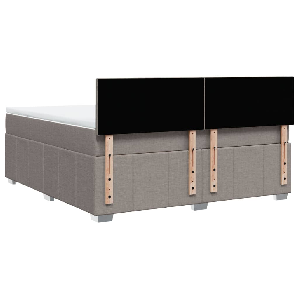 vidaXL Κρεβάτι Boxspring με Στρώμα Taupe 180x200 εκ. Υφασμάτινο